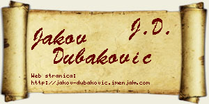 Jakov Dubaković vizit kartica